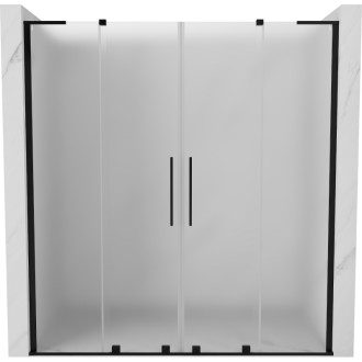 Posuvné sprchové dveře Mexen Velar L Duo 200 cm, matné, černé - 871-200-003-32-70