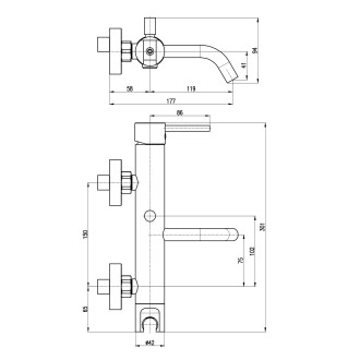 SEINA - Vanová baterie, Metal grey kartáčovaná SE955.5MGK, RAV Slezák
