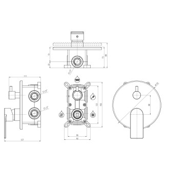VLTAVA - Vanová/Sprchová baterie podomítková 2-cestná s tělesem a s boxem, Chrom VT485BOX, RAV Slezák