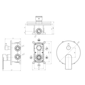 VLTAVA - Vanová/Sprchová baterie podomítková 3-cestná s tělesem a s boxem, Chrom VT487BOX, RAV Slezák