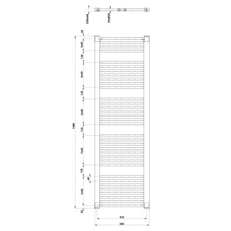 DIRECT otopné těleso s bočním připojením 450x1680 mm, černá mat