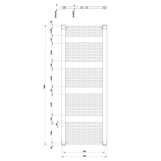 DIRECT otopné těleso s bočním připojením 600x1680 mm, černá mat