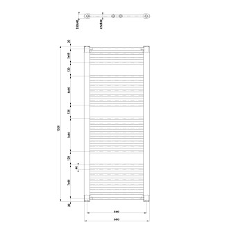 DIRECT otopné těleso s bočním připojením 600x1320 mm, černá mat