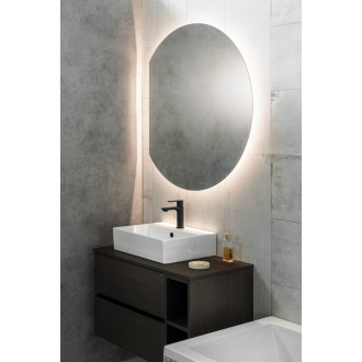 DARA CUT zrcadlo s LED podsvícením 20W, ø 100x90cm, topná fólie