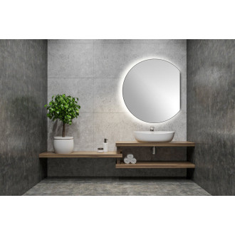 DARA CUT zrcadlo s LED podsvícením 20W, ø 100x90cm, topná fólie