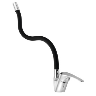 KASIOPEA 35 stojánková dřezová baterie, flexibilní ramínko, chrom/černá mat