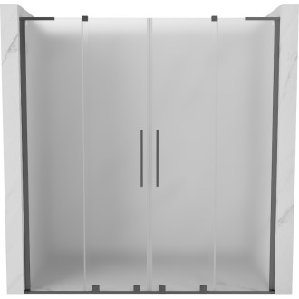 Posuvné sprchové dveře Mexen Velar L Duo 200 cm, matné, stříbrné - 871-200-003-32-95