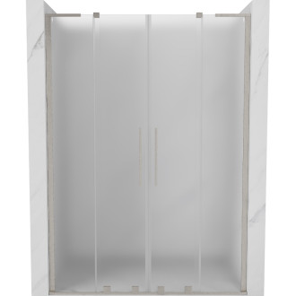 Posuvné sprchové dveře Mexen Velar L Duo 140 cm, matné, kartáčovaný nikl - 871-140-003-32-97