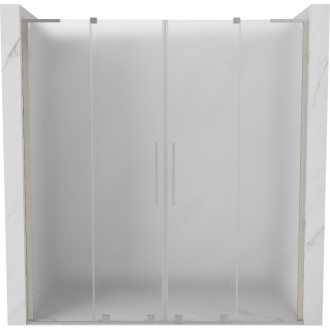 Posuvné sprchové dveře Mexen Velar L Duo 180 cm, matné, kartáčovaný nikl - 871-180-003-32-97