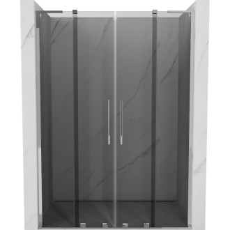 Posuvné sprchové dveře Mexen Velar L Duo 140 cm, grafit, chrom - 871-140-003-42-01