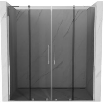 Posuvné sprchové dveře Mexen Velar L Duo 170 cm, grafit, chrom - 871-170-003-42-01