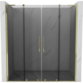 Posuvné sprchové dveře Mexen Velar L Duo 180 cm, grafit, zlatá - 871-180-003-42-50