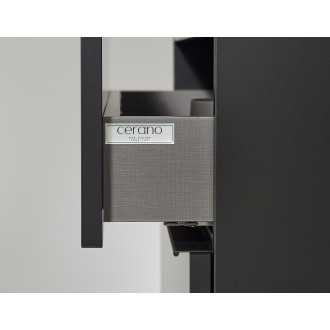 CERANO - Koupelnová skříňka pod umyvadlo s úchytkou/deskou pod umyvadlo Velora - 36 mm - černá matná, černá úchytka - 99x49,8x46 cm