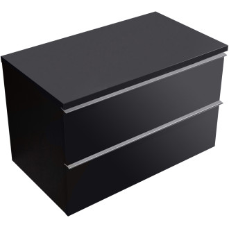 CERANO - Koupelnová skříňka pod umyvadlo s úchytkou/deskou pod umyvadlo Velora - 36 mm - černá matná, chromová úchytka - 99x49,8x46 cm