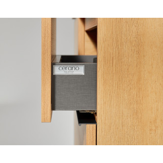 CERANO - Koupelnová skříňka pod umyvadlo s úchytkou/deskou pod umyvadlo Velora - 36 mm - dub medový, černá úchytka - 79x49,8x46 cm