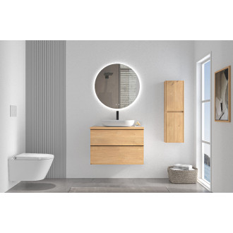 CERANO - Koupelnová skříňka pod umyvadlo s úchytkou/deskou pod umyvadlo Velora - 36 mm - dub medový, černá úchytka - 99x49,8x46 cm