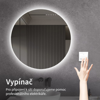 CERANO - Koupelnové LED zrcadlo Libro - Ø 80 cm - 2. JAKOST