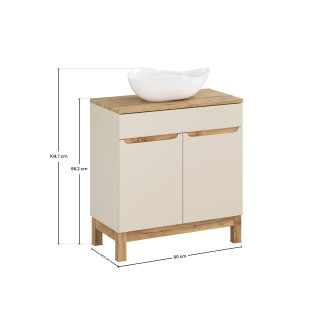 Zestaw meblowy 80cm z blatem i umywalką nablatową Cloud