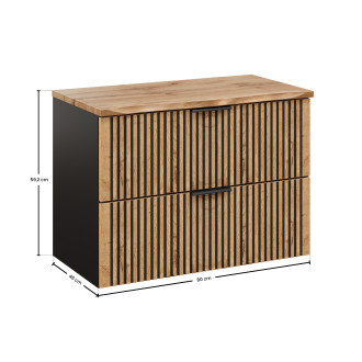 Comad SET-XIL B NAT WOTAN 80CM Koupelnová sestava 80 cm s deskou