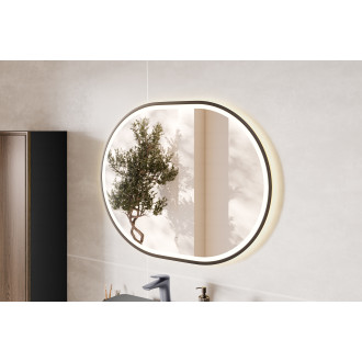 Zestaw meblowy 120cm z blatem, umywalką nablatową Smile, szafką wysoką i lustrem LED