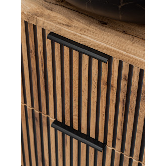 Zestaw meblowy 120cm z blatem, umywalką nablatową Smile, szafką wysoką i lustrem LED