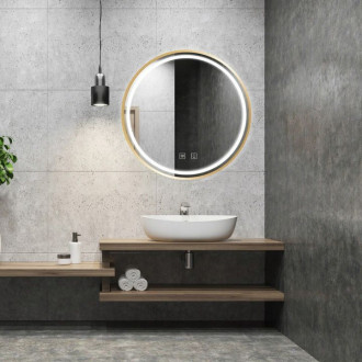 REA Zrcadlo LED 70cm broušená růžovo-zlatá  HOM-05507