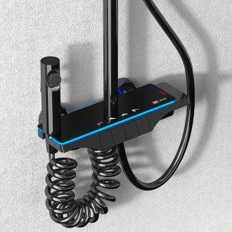 REA Savio sprchový set s termostatem, černá  REA-P8410