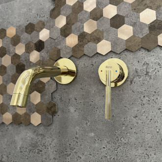 REA Argon umyvadlová podomítková baterie, zlatá + BOX REA-B7809