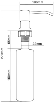 Mexen Kulatý dávkovač mýdla, černý 6601320-70