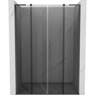 Posuvné sprchové dveře Mexen Velar L Duo 140 cm, grafit, kartáčovaná pistolově šedá - 871-140-003-42-66