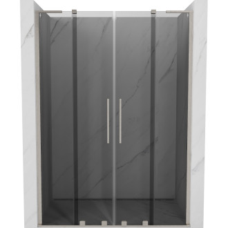 Posuvné sprchové dveře Mexen Velar L Duo 140 cm, grafit, kartáčovaný nikl - 871-140-003-42-97