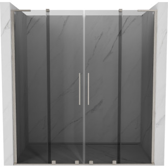 Posuvné sprchové dveře Mexen Velar L Duo 170 cm, grafit, kartáčovaný nikl - 871-170-003-42-97