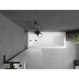 Vanová zástěna Mexen Next L s jedním křídlem 60 x 150 cm, matná, černá - 895-060-000-03-30-70