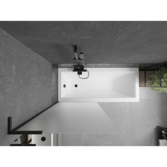 Vanová zástěna Mexen Next L s jedním křídlem 80 x 150 cm, matná, černá - 895-080-000-03-30-70