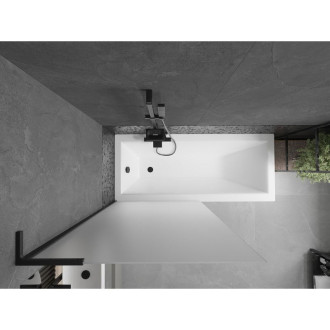 Vanová zástěna Mexen Next L s jedním křídlem 90 x 150 cm, matná, černá - 895-090-000-03-30-70