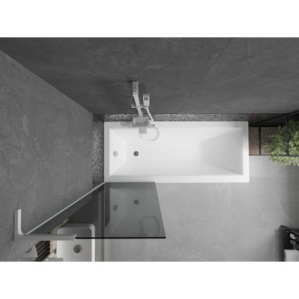 Vanová zástěna Mexen Next L s jedním křídlem 60 x 150 cm, grafitová, bílá - 895-060-000-03-40-20