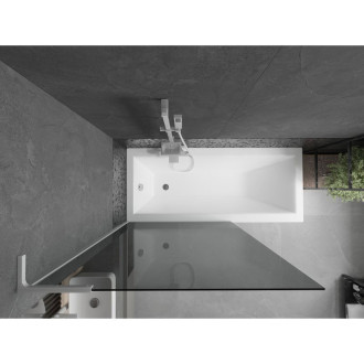 Vanová zástěna Mexen Next L s jedním křídlem 100 x 150 cm, grafitová, bílá - 895-100-000-03-40-20