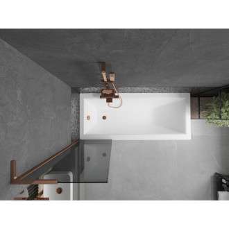 Vanová zástěna Mexen Next L s jedním křídlem 50 x 150 cm, grafit, růžové zlato - 895-050-000-03-40-60