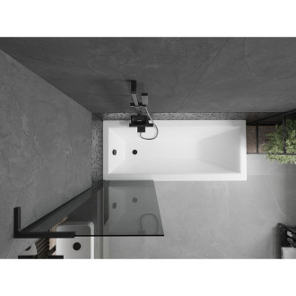 Vanová zástěna Mexen Next L s jedním křídlem 60 x 150 cm, grafitová, černá - 895-060-000-03-40-70