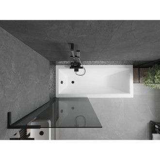 Vanová zástěna Mexen Next L s jedním křídlem 70 x 150 cm, grafitová, černá - 895-070-000-03-40-70