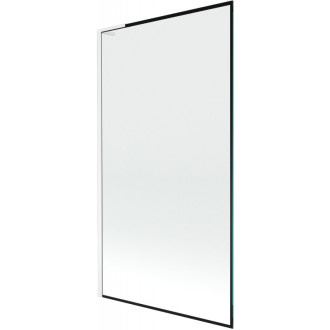 Vanová zástěna Mexen Next L s jedním křídlem 100 x 150 cm, černý rám, bílá - 895-100-000-03-70-20