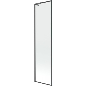 Vanová zástěna Mexen Next L s jedním křídlem 50 x 150 cm, černý rám, kartáčovaná pistolově šedá - 895-050-000-03-70-66