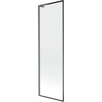 Vanová zástěna Mexen Next L s jedním křídlem 60 x 150 cm, černý rám, kartáčovaná pistolově šedá - 895-060-000-03-70-66