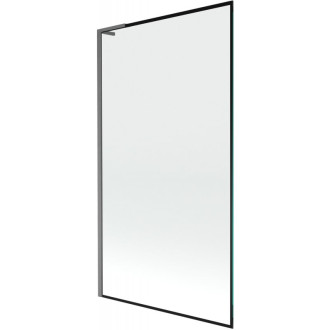 Vanová zástěna Mexen Next L s jedním křídlem 100 x 150 cm, černý rám, kartáčovaná pistolově šedá - 895-100-000-03-70-66