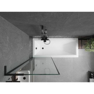 Vanová zástěna Mexen Next L s jedním křídlem 70 x 150 cm, černý rám, černá - 895-070-000-03-70-70