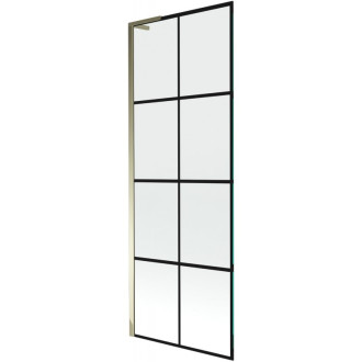 Vanová zástěna Mexen Next L s jedním křídlem 70 x 150 cm, černá kostkovaná, zlatá - 895-070-000-03-77-50