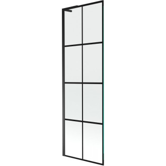 Vanová zástěna Mexen Next L s jedním křídlem 60 x 150 cm, černý kostkovaný vzor, černá - 895-060-000-03-77-70