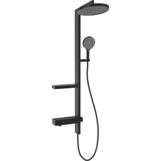 Sprchová souprava Mexen Dizzy k montáži na povrch s dešťovou sprchovou hlavicí a baterií, černá - 78104-70