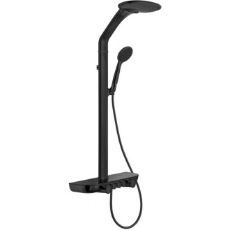 Sprchová souprava Mexen Bolt k montáži na povrch s dešťovou sprchovou hlavicí a baterií, černá - 78108-70