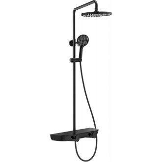 Sprchová souprava Mexen Axis k montáži na povrch s dešťovou sprchovou hlavicí a baterií, černá - 78112-70